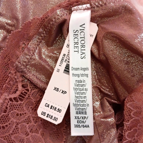 Brand New Victoria's Secret DREAM ANGELS LACE SHIMMER Thong- XS - Picture 3 of 4